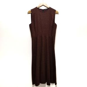 Zara | Classic Sleeveless Tea Length Wool Blend A-Line Dress Large